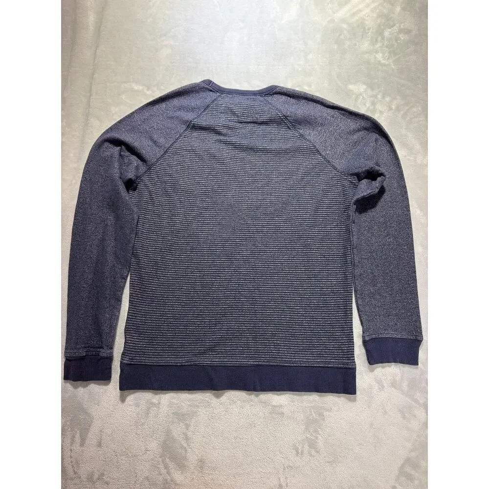 Banana Republic Men's Medium Preppy Navy Striped Raglan Long Sleeve Shirt M